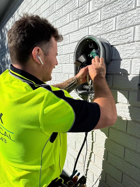 EV charger installation supported by ChargeStack software.